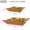 Orange Wild Mandarin Thick PU Leather Valet Tray, Foldable Catchall Organizer for Jewelry, Keys & More view 4