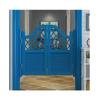 ZXCVBNAS Solid Wood Self-Closing Saloon Swing Door, Blue, W70 × H100 cm view 1