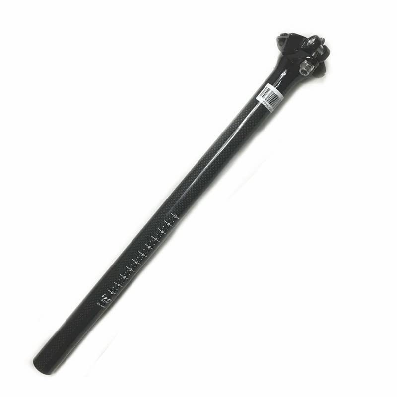 HTOGKKCG 3K Carbon Fiber Bicycle Seatpost, Road/MTB, 25.4/28.6/30.4 mm, 350 mm (Shiny, 30.4 x 400 mm)