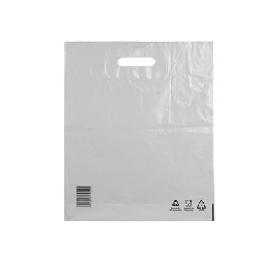 100 Eco-Conscious Plastic Bags, 45 + 5 x 55 cm, White, COEX LDPE 50 microns