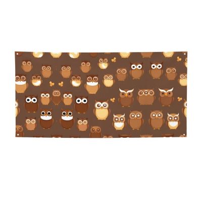 Cute Brown Cartoon Owl Personalized Banners and Signs