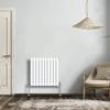 NRG Modern White Double Oval Panel Radiator, 600 x 590 mm view 1