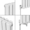 NRG Modern White Double Oval Panel Radiator, 600 x 590 mm view 3
