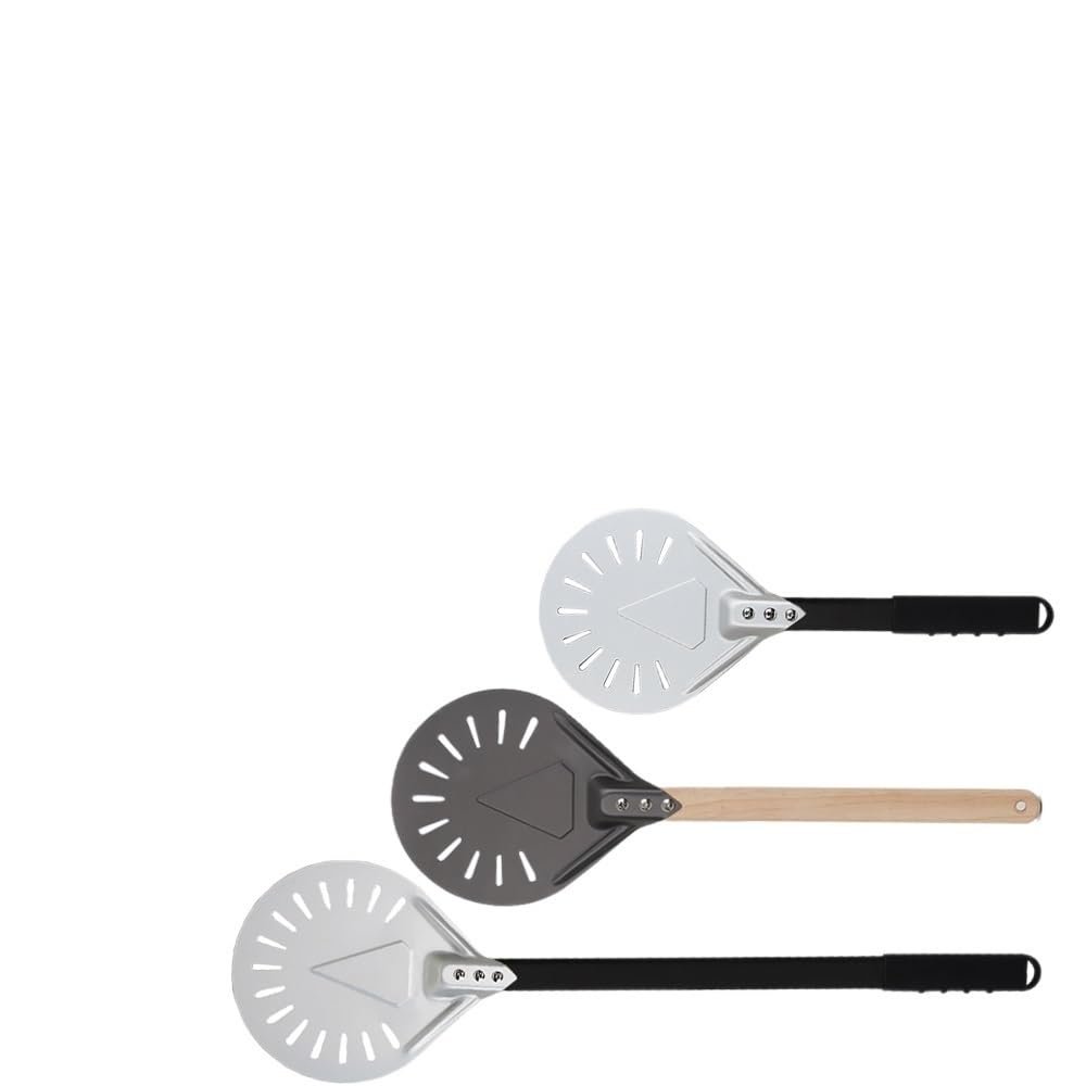 WANGBINGXING 7-Inch Aluminum Pizza Peel with Wooden Handle, 44 cm