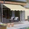 DJJYCTNM Retractable Adjustable Balcony Clamp Awning, Ivory with White Frame, 400 cm view 1