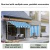 DJJYCTNM Retractable Adjustable Balcony Clamp Awning, Ivory with White Frame, 400 cm view 3