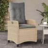 Gecheer 2-Piece Adjustable Garden Lounger Set with Footrest, Beige Mixed-Color Poly Rattan view 2