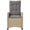 Gecheer 2-Piece Adjustable Garden Lounger Set with Footrest, Beige Mixed-Color Poly Rattan view 3