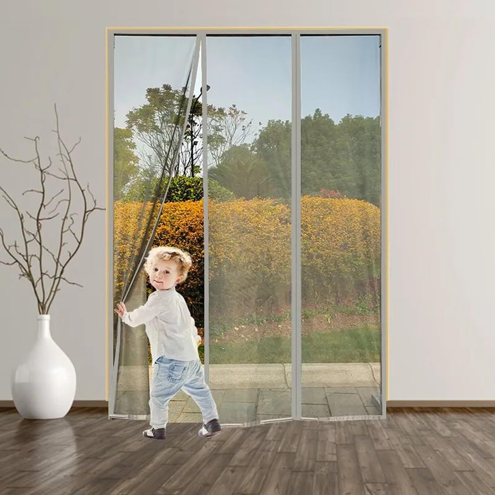 Magnetic Insect Screen Door Curtain, Gray, 285 x 225 cm