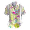 Men's Floral Short-Sleeve Linen Cotton Hawaiian Shirt view 1
