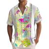 Men's Floral Short-Sleeve Linen Cotton Hawaiian Shirt view 2