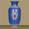 ASerZenith Chinese-Style Antique Blue Ceramic Flower Vase, Palace Enamel Porcelain Vase for New Year Gifts view 2