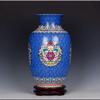 ASerZenith Chinese-Style Antique Blue Ceramic Flower Vase, Palace Enamel Porcelain Vase for New Year Gifts view 3