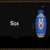 ASerZenith Chinese-Style Antique Blue Ceramic Flower Vase, Palace Enamel Porcelain Vase for New Year Gifts view 4