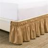 Morbuy Elastic Wrap-Around Bed Skirt with Dust Ruffle, Microfiber, 30 cm Drop, Khaki, 200 x 220 cm view 1