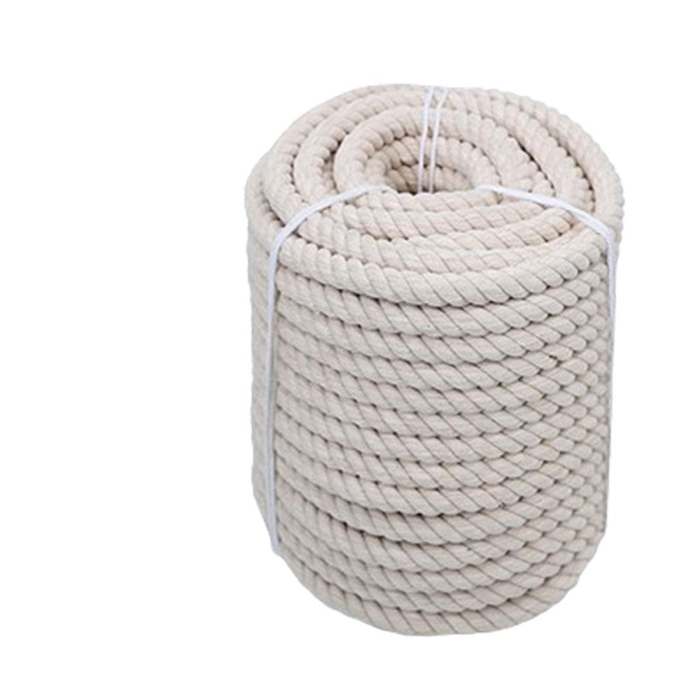 JISADER 20 mm Natural Twisted Cotton Rope for Knotting and Crafts
