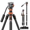 K&F CONCEPT Black and Orange Video Tripod with Fluid Head, 200 cm view 1