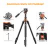 K&F CONCEPT Black and Orange Video Tripod with Fluid Head, 200 cm view 4