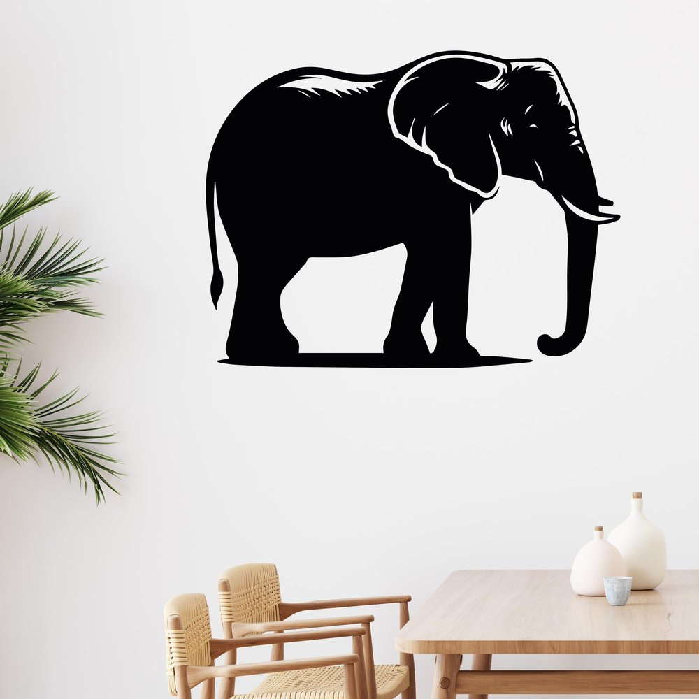GRAZDesign Elephant Wilderness Wall Decal for Living Room, Bedroom, Hallway – 75 x 57 cm, Mint
