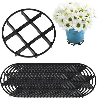 Yeehliny 20-Piece Plant Pot Riser Pads, Black Plastic Mesh Grids, 20 cm