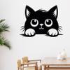 GRAZDesign Cute Cat Wall Decal for Living Room, Bedroom, Hallway – 69 x 50 cm, Medium Gray view 1