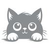 GRAZDesign Cute Cat Wall Decal for Living Room, Bedroom, Hallway – 69 x 50 cm, Medium Gray view 2