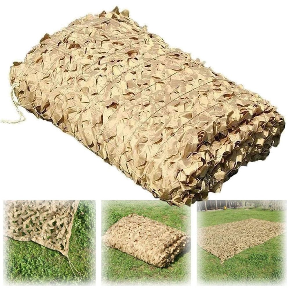 Bulk Roll Shade Net (210D Beige), Military Camouflage Net, Sunshade Canopy, UV-Protection Net, Breathable (Size: 12 x 20)
