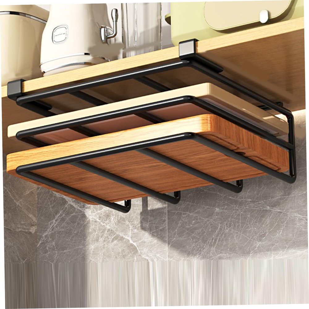 Hperu Under-Shelf Cutting Board Holder, Black