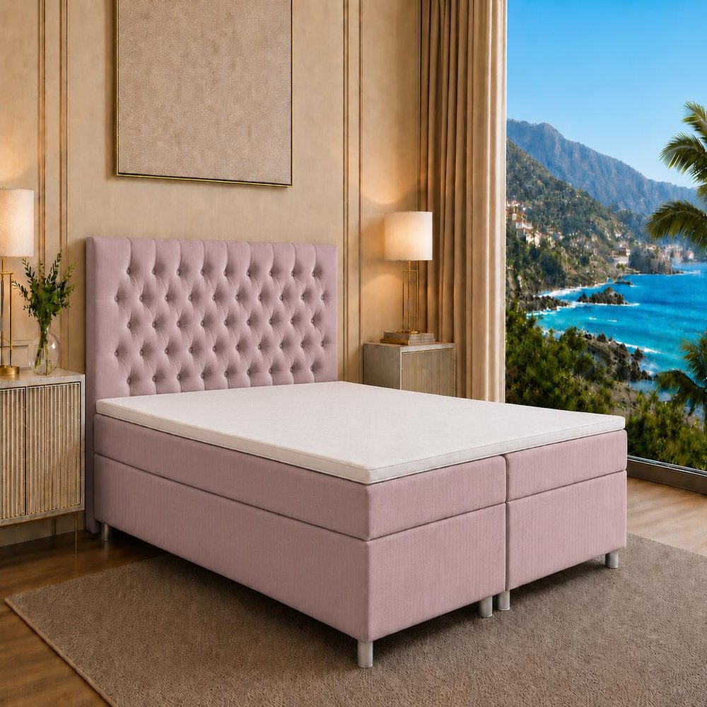 Best For Home Trinity K-14 King Bed 200 x 200 cm with Mattress & Storage