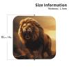 Leather Drink Coasters, Angry Roaring Lion, 6-Piece Set view 3