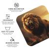 Leather Drink Coasters, Angry Roaring Lion, 6-Piece Set view 4