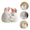Lwaviwer Hug Rabbit Rabbit Bookend, Handmade Resin Book Holder view 3