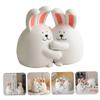 Lwaviwer Hug Rabbit Rabbit Bookend, Handmade Resin Book Holder view 4