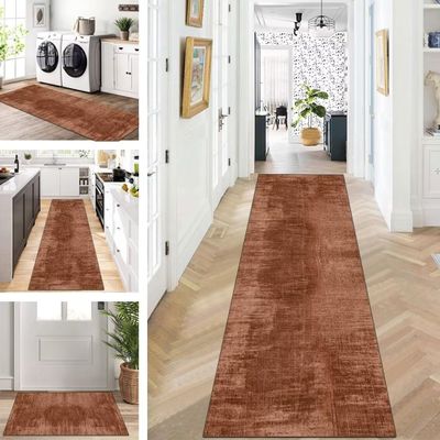 ZUZEKU Brown Washable Non-Slip Runner Rug, 50 x 300 cm