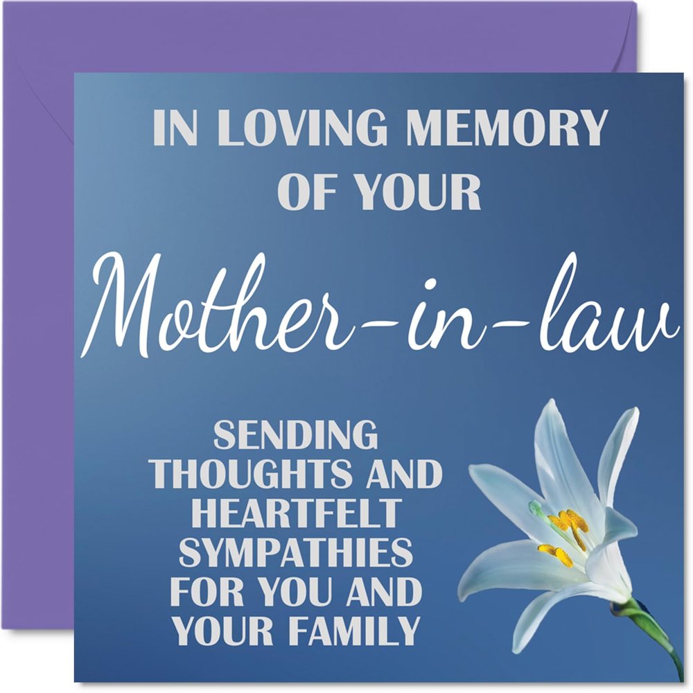 Stuff4 Sympathy Card – In Loving Memory of Your Mother-in-Law