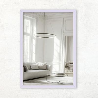 CLAMARO Vision Wall Mirror with MDF Frame, Pastel Lilac, 30 x 120 cm