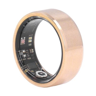 VBESTLIFE Smart Ring, Health and Activity Tracker, Heart Rate Monitor, Sleep Recorder, Activity Reminders, iOS/Android, IP68 Waterproof, Gold, Size 8