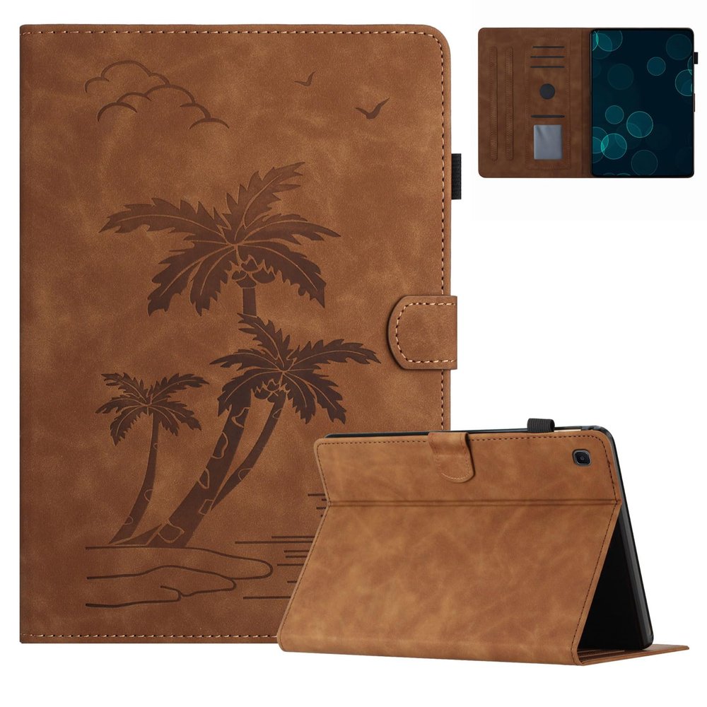 LMFULM Case for Samsung Galaxy Tab S5e 10.5" SM-T720/T725, Brown Coconut Palm Embossed
