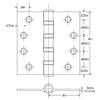 Yuattory Black 4-Inch Stainless Steel Ball-Bearing Door Hinges for Exterior Doors, 3-Pack view 3