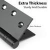 Yuattory Black 4-Inch Stainless Steel Ball-Bearing Door Hinges for Exterior Doors, 3-Pack view 4