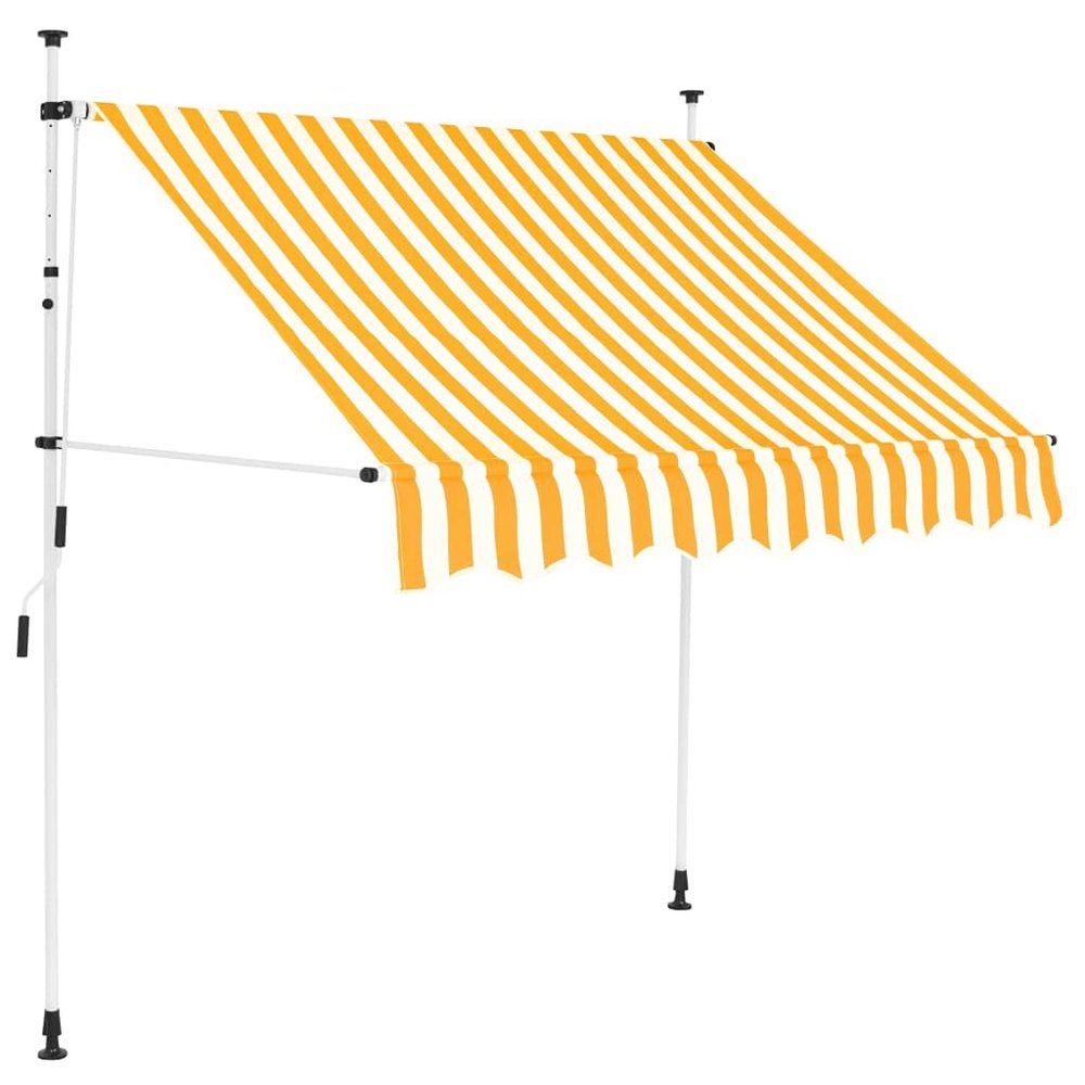 Willood Retractable Awning with Hand Crank, 200 cm, Orange/White Striped