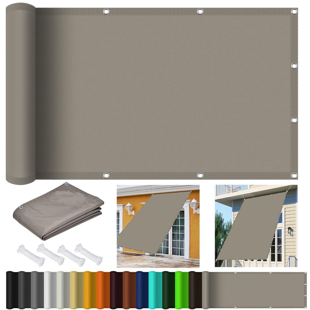 Custom Sun Shade Sail with Eyelets, 3 x 5.8 m, Waterproof, 98% UV Protection, Taupe