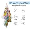 CustonCares It's Five O'Clock Somewhere Beach Towel 78.9 x 130.9 cm, Pre-Washed, Colorfast, No Shrinkage, Tropical Flamingo, Hawaii, Aloha view 3