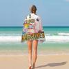 CustonCares It's Five O'Clock Somewhere Beach Towel 78.9 x 130.9 cm, Pre-Washed, Colorfast, No Shrinkage, Tropical Flamingo, Hawaii, Aloha view 4