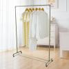 lalaleny Industrial Pipe Garment Rack with Wheels, Gold, 120 x 40 x 160 cm view 3