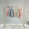 lalaleny Industrial Pipe Garment Rack with Wheels, Gold, 120 x 40 x 160 cm view 4