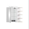 Schildmeyer Lugo Mirrored Cabinet 157385, Chalk White / Wild Oak Decor, 49.7 x 16.0 x 74.4 cm view 3