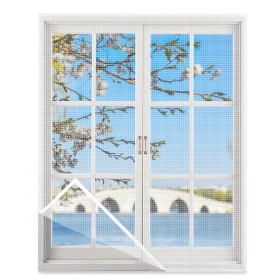 No-Drill Fly Screen for Windows, 55 x 185 cm, White