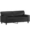 Mengtu 2-Seater Sofa with Throw Pillows, Faux Leather, Black, 140 cm view 4