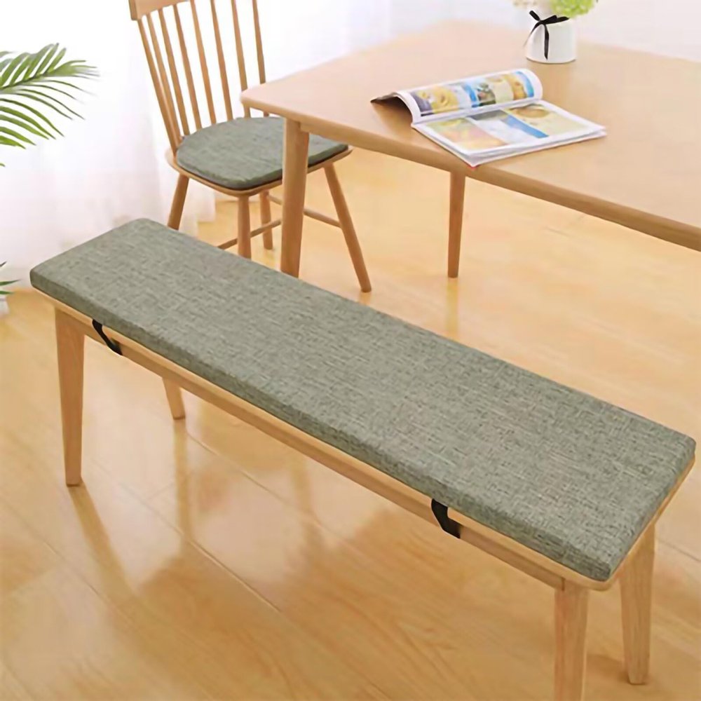 3 cm Thick Bench Seat Cushion, Washable, Light Gray, 45 x 45 x 3 cm